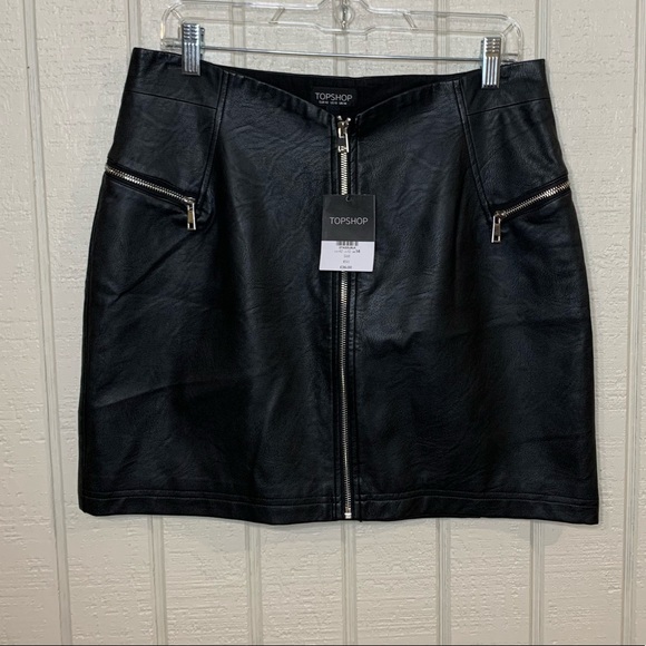Topshop Dresses & Skirts - Topshop leather skirt, size 10. New with tags.